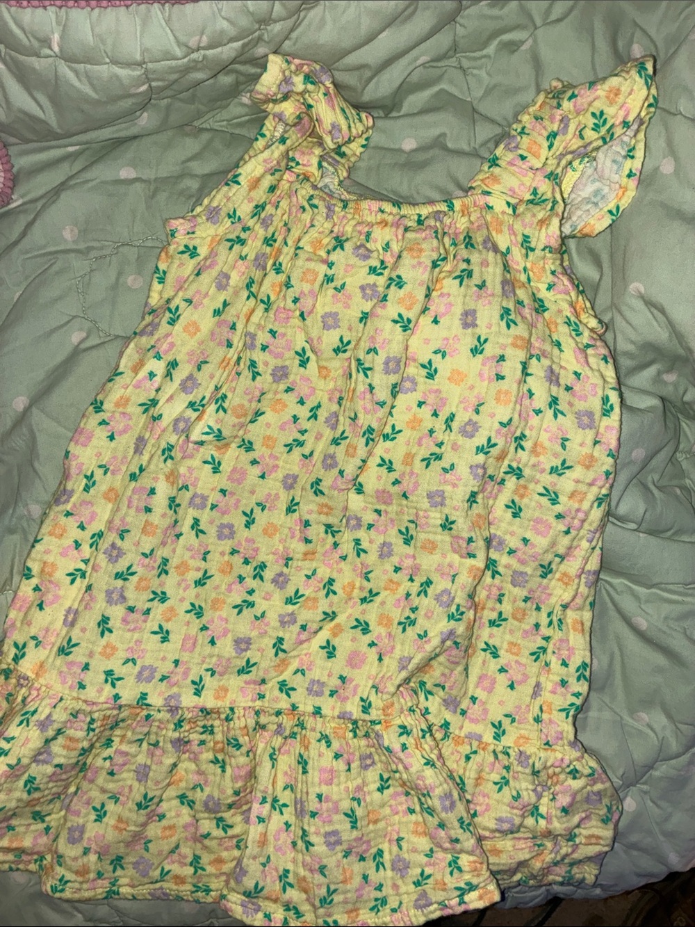 wonder nation Yellow Floral Ruffle Dress with Multicolor Blossoms